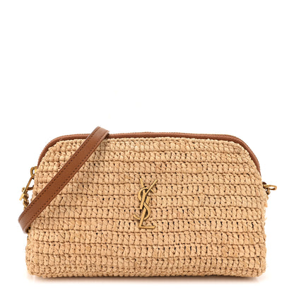 Saint Laurent Raffia Calfskin Gaby Crossbody Bag Natural Brick 1 of 11