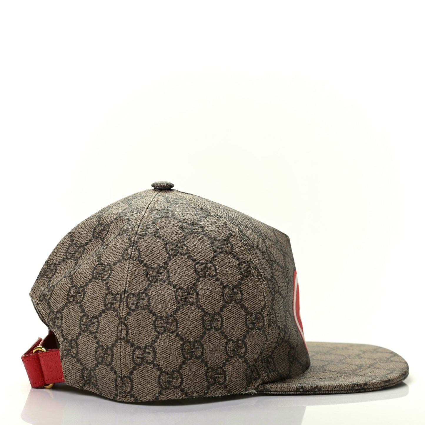 GG Supreme Monogram Apple Print Baseball Hat M Beige Red