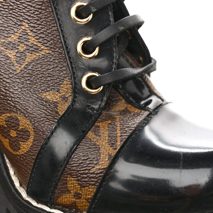 Louis Vuitton Patent Calfskin Monogram Star Trail Ankle Boots 36 Black 13 of 14