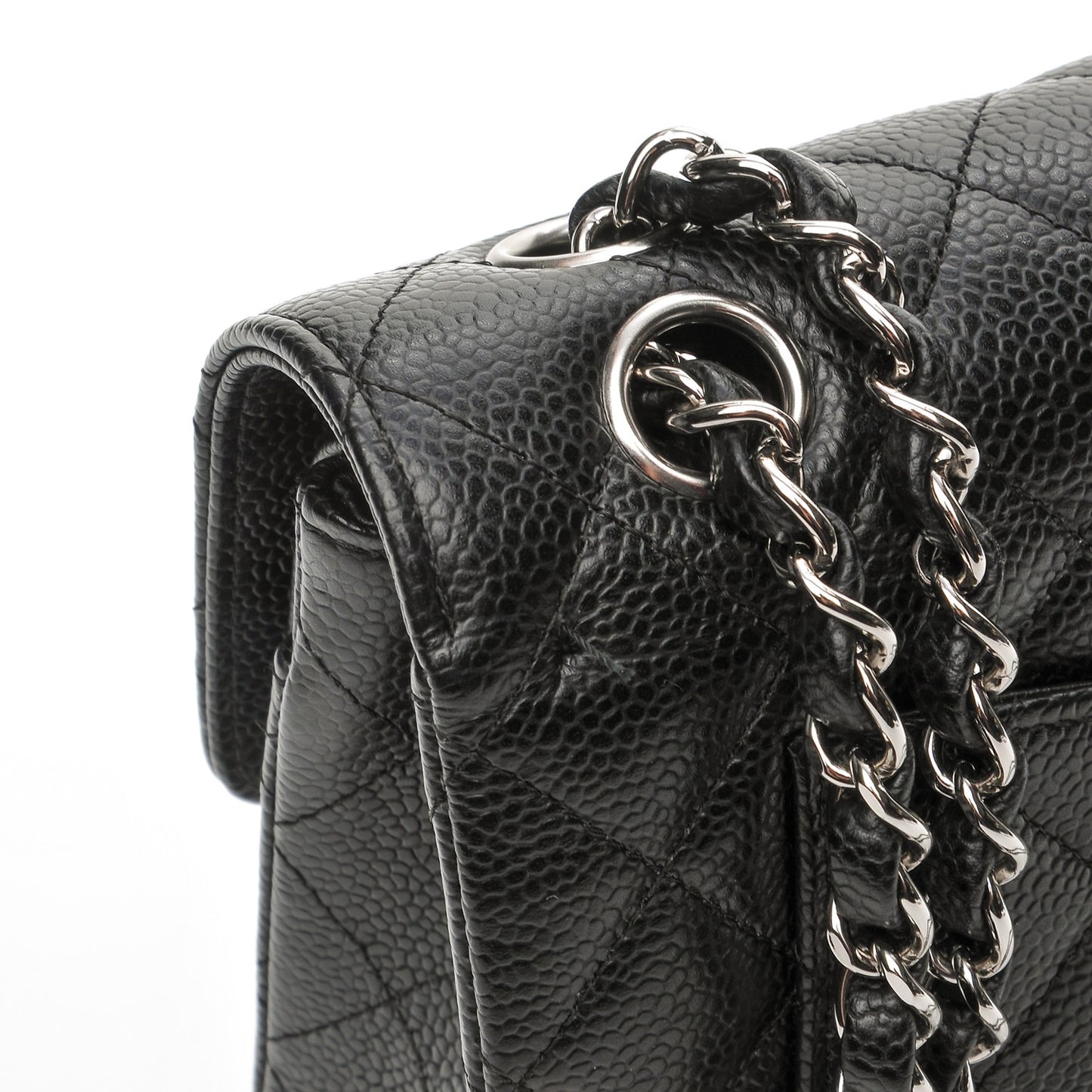 Caviar Quilted Small Double Flap Black