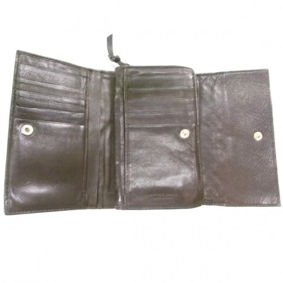 Nappa Intrecciato Compact Wallet Ebano