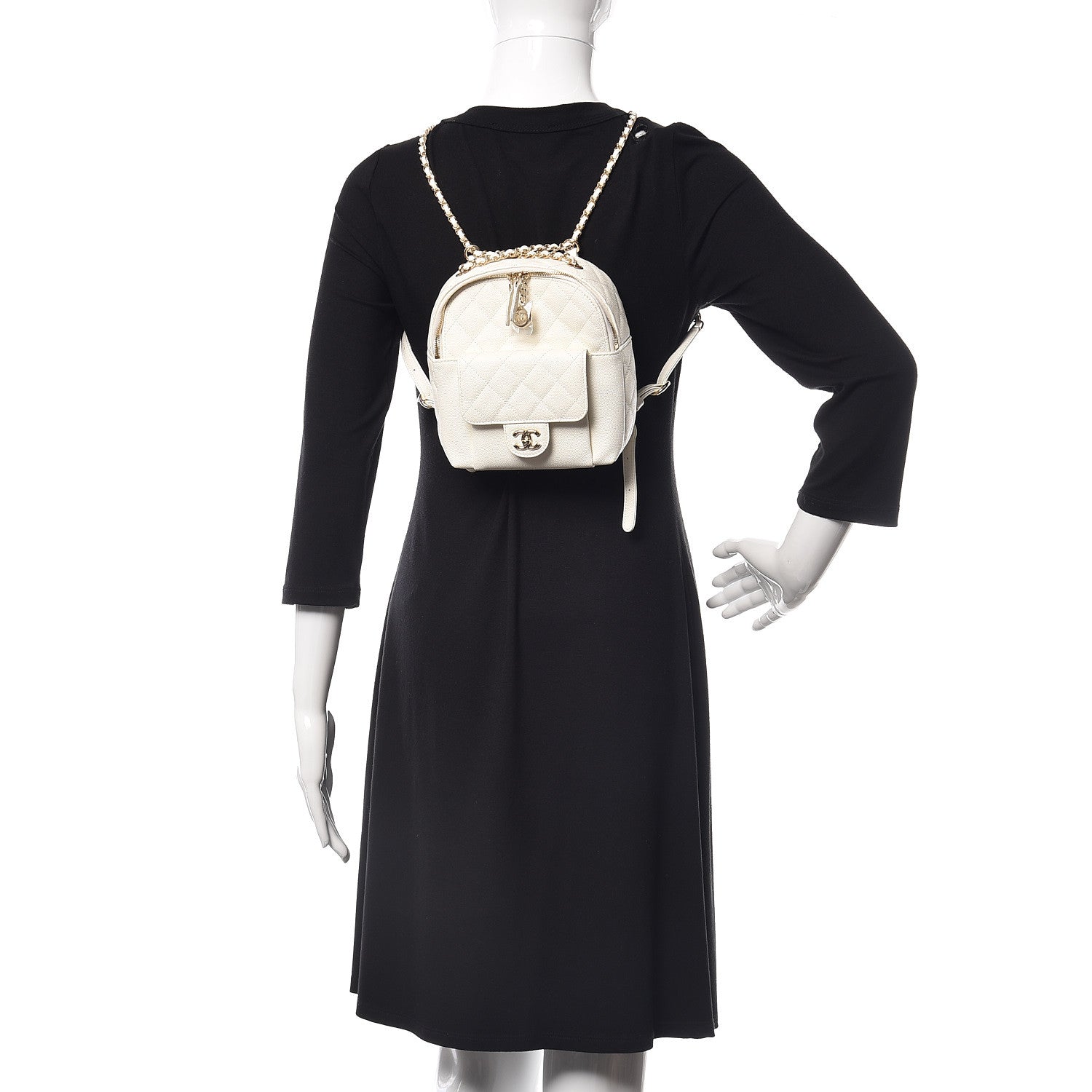 Chanel Caviar Quilted Small CC Day Backpack White 2 of 10