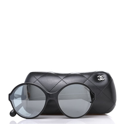 Chanel Acetate Mirrored Round Sunglasses 5837 Black 8 of 8