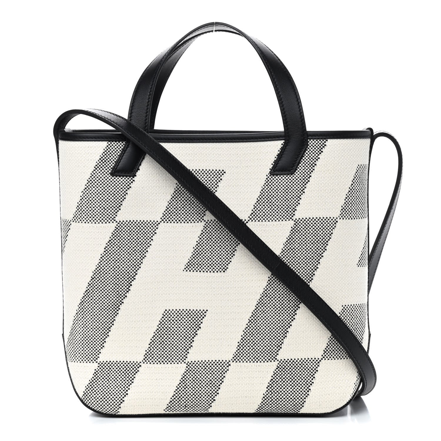 Hermes Swift H Canvas Cabas H En Biais 27 Black Ecru 1 of 9