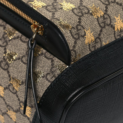 Gucci GG Supreme Monogram Bees Print Small Day Backpack Beige Oro Black 8 of 12
