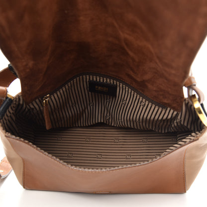 Fendi Calfskin Colorblock Anna Shoulder Bag Brown 6 of 11