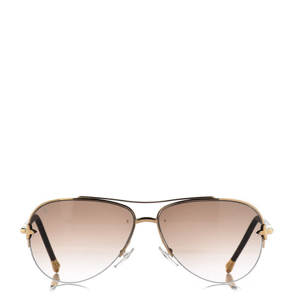 Louis Vuitton Monogram Petite Viola Pilote Aviator Sunglasses Z0571U Brown 2 of 7