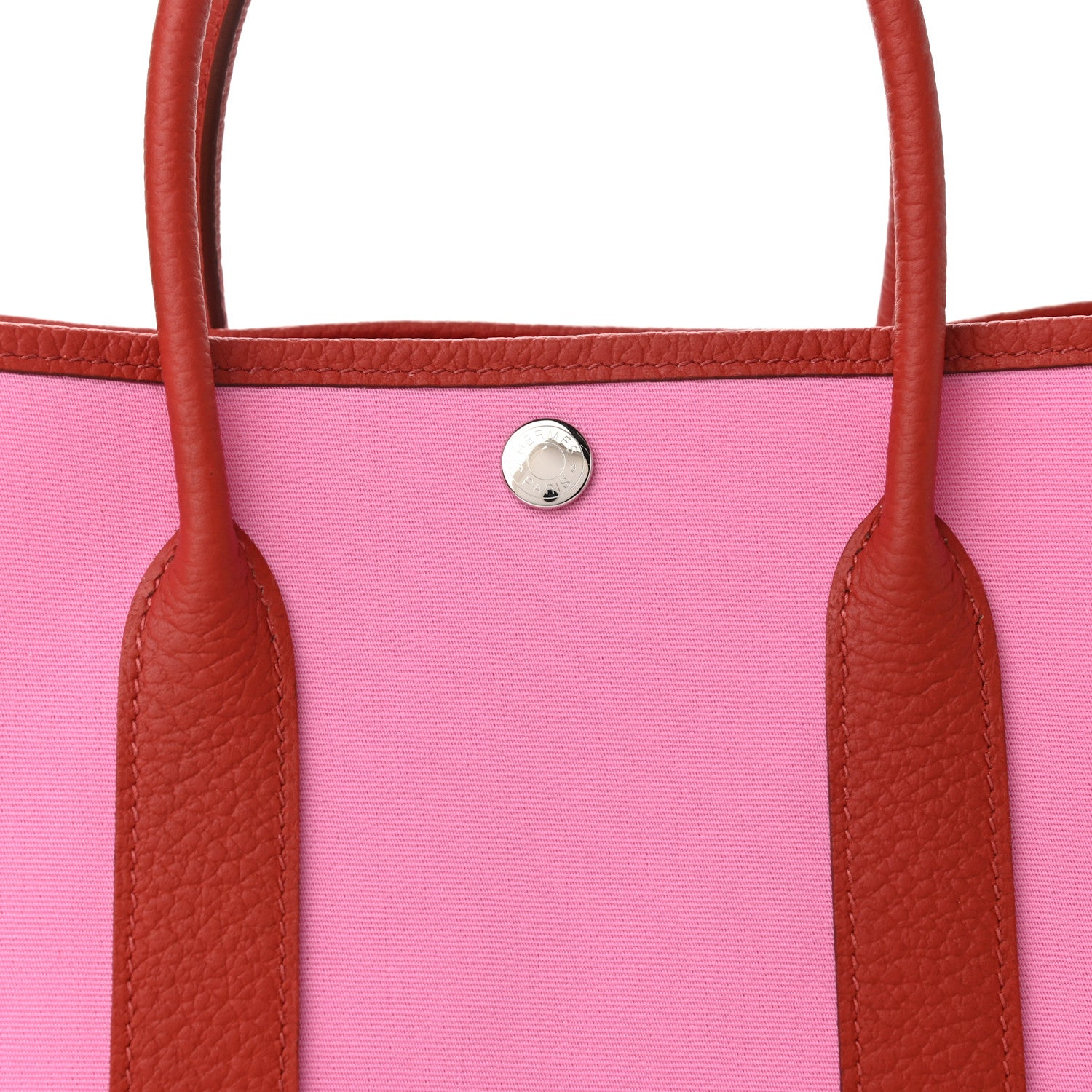 Hermes Toile Militaire Vache Country Garden Party Tote 30 Bubblegum Rouge Duchesse 8 of 11