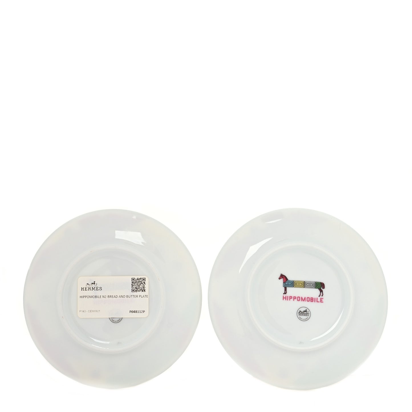 Porcelain Hippomobile Bread and Butter Plate Set of 2
