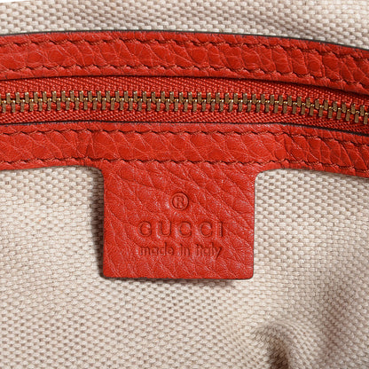 Gucci Pebbled Calfskin Small Soho Top Handle Bag Sun Orange 6 of 7