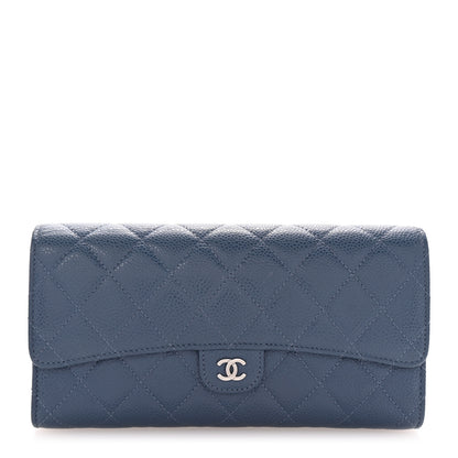 Chanel Caviar Quilted Travel Wallet Blue 1 of 9