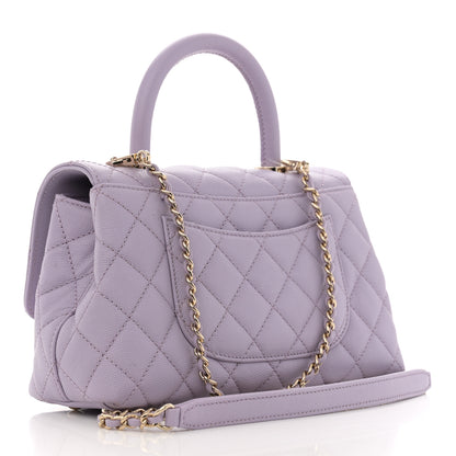 Chanel Caviar Quilted Mini Coco Handle Flap Light Purple 2 of 12