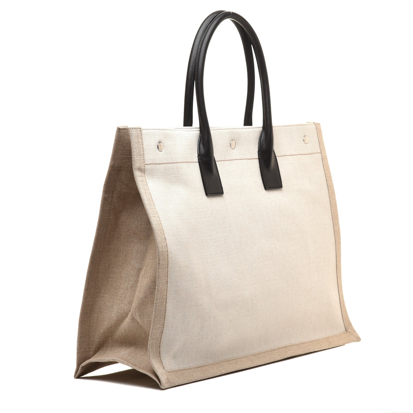 Linen Calfskin Rive Gauche Tote Optic White