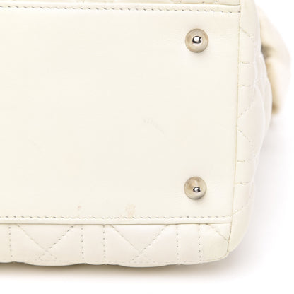 Christian Dior Lambskin Cannage Ruffle Trim Medium Lady Dior Off White 9 of 15