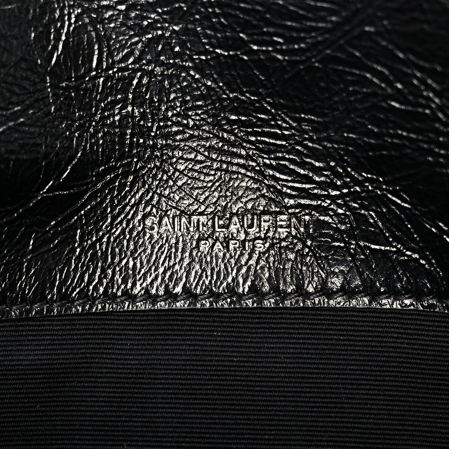 Saint Laurent Crinkled Calfskin Matelasse Monogram Baby Niki Chain Satchel Black 6 of 10