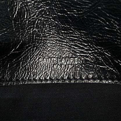 Saint Laurent Crinkled Calfskin Matelasse Monogram Baby Niki Chain Satchel Black 6 of 10