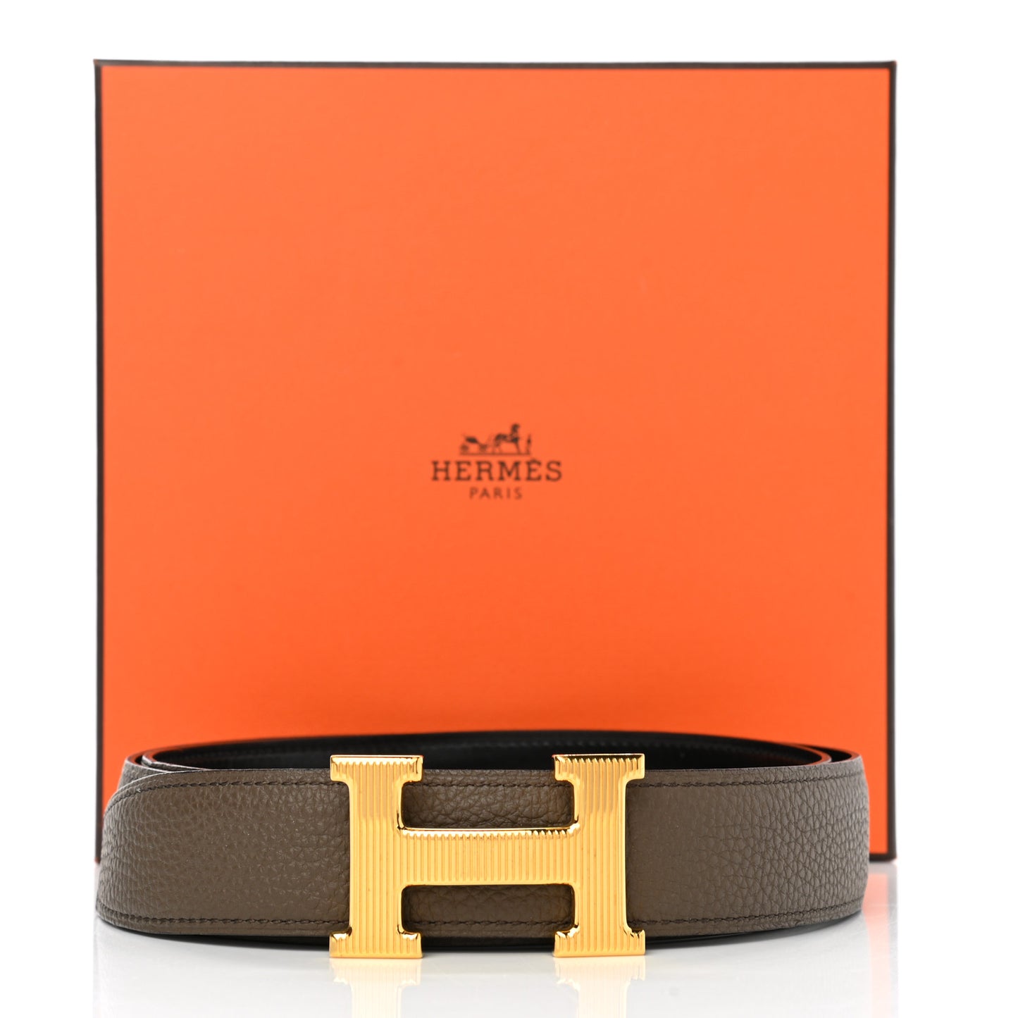 Togo Box 42mm Strie H Belt 95 Black Eucalyptus