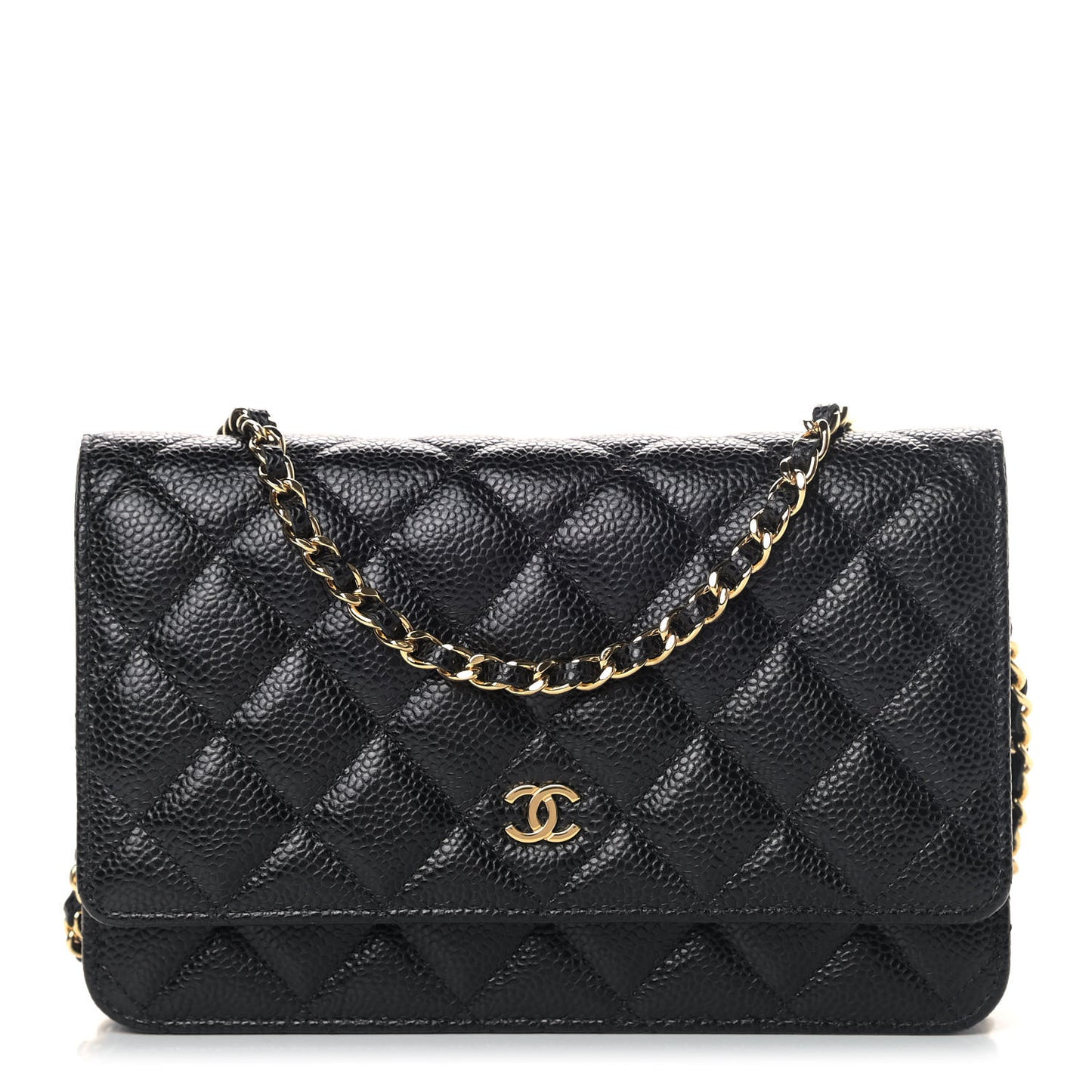 Caviar Quilted Wallet On Chain WOC Black