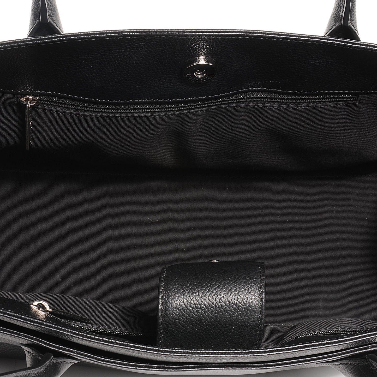 Calfskin Small Cerf Shopper Tote Black