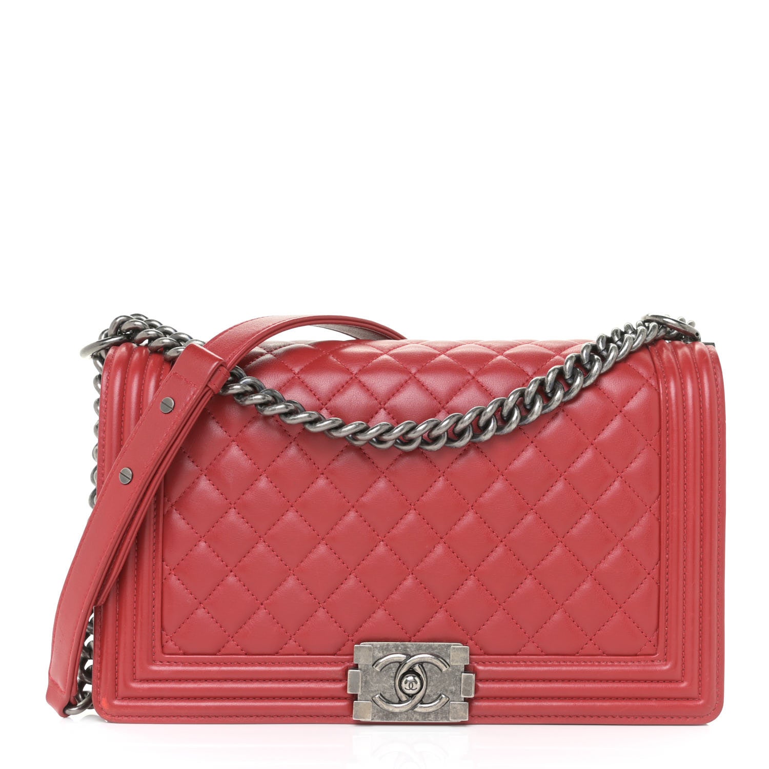 Chanel Lambskin Quilted New Medium Boy Flap Red 1 of 17