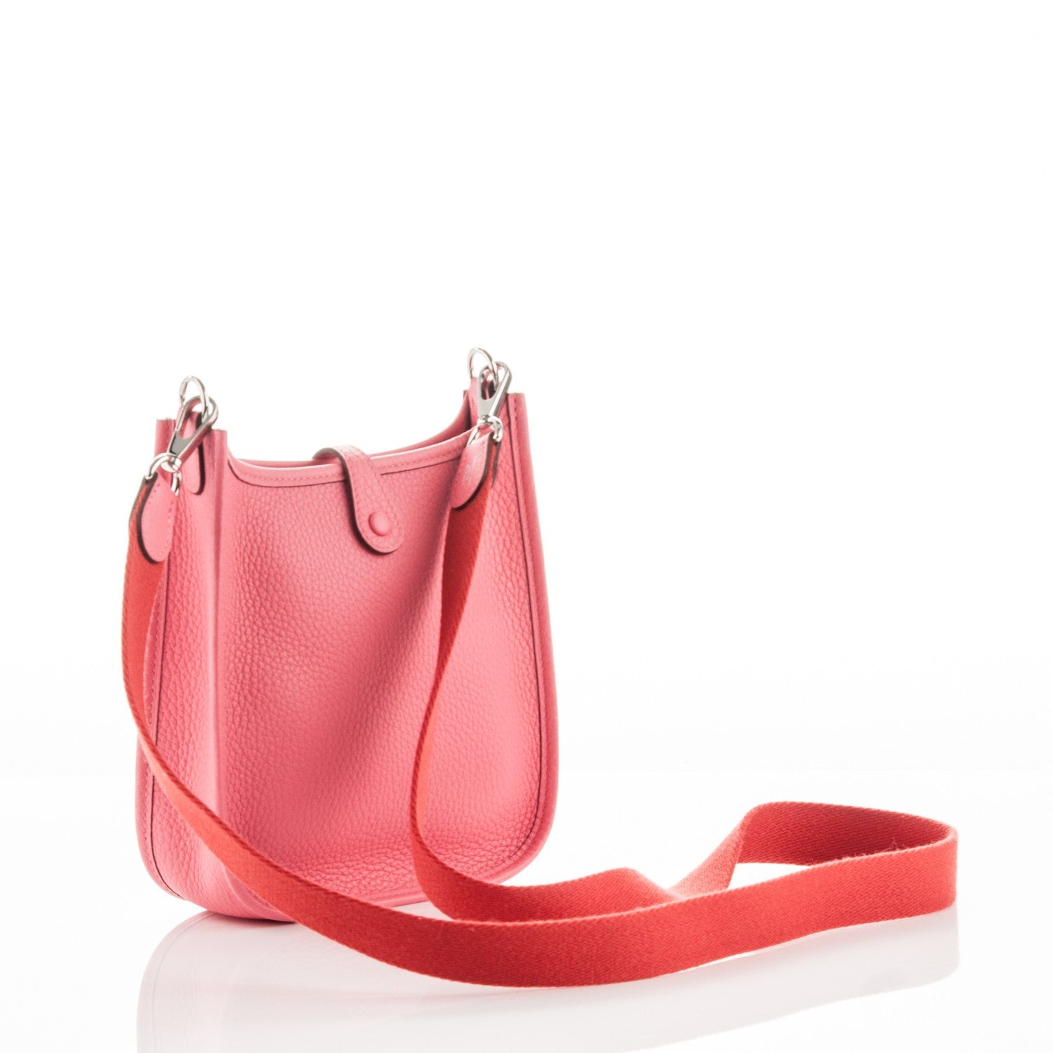 Hermes Taurillon Clemence Amazone Evelyne TPM Rose Azalee Rouge Pivoine 3 of 7