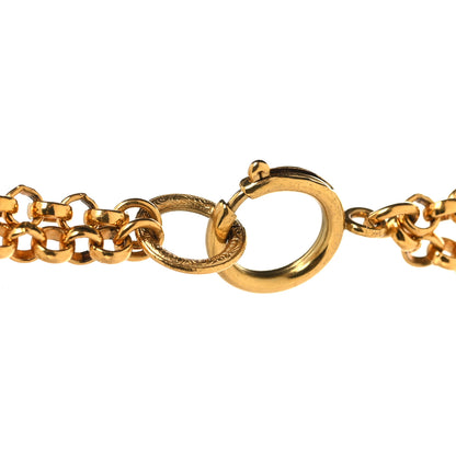 Chanel CC Double Heart Chain Pendant Necklace Gold 4 of 5