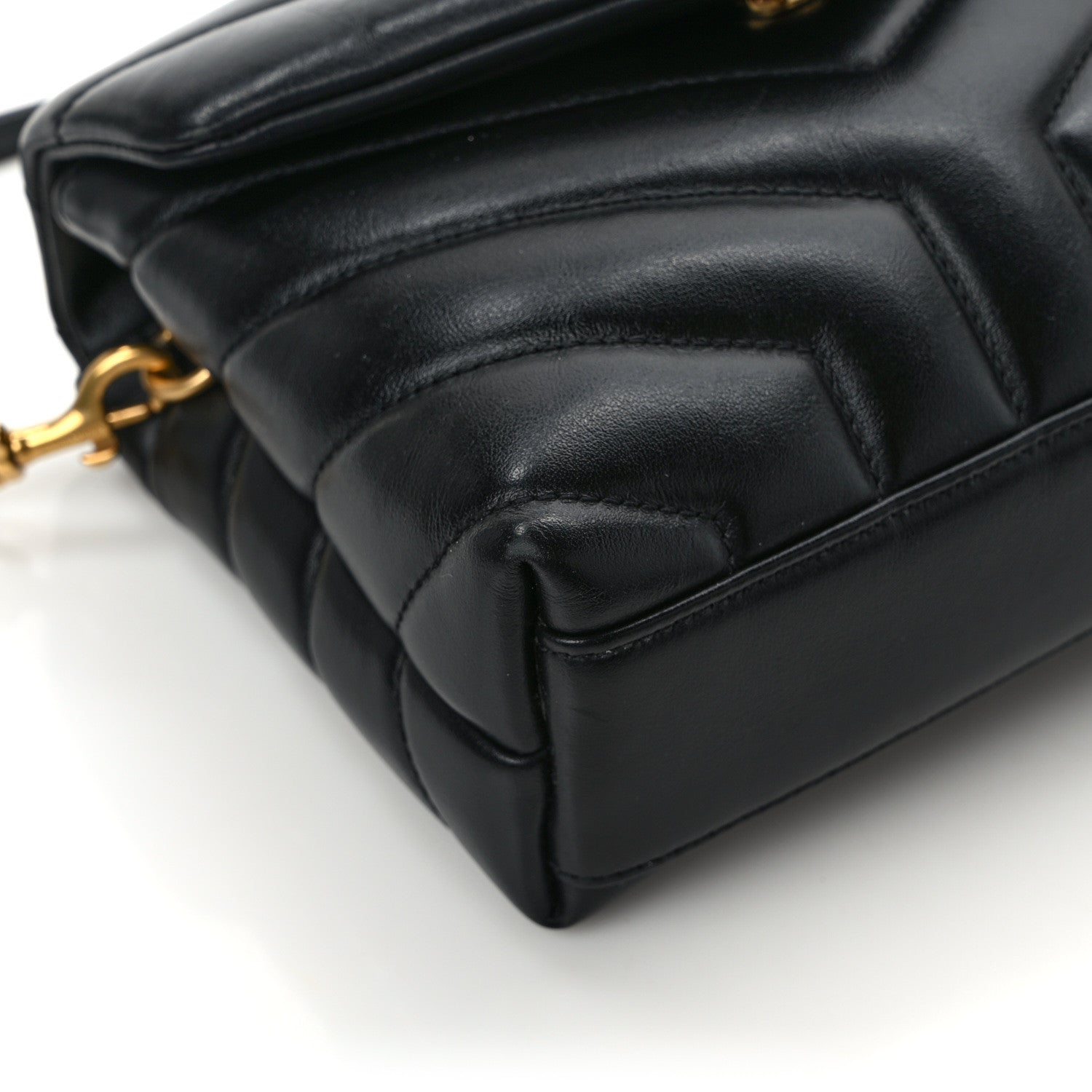 Saint Laurent Calfskin Y Quilted Monogram Toy Loulou Crossbody Bag Black 10 of 14