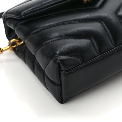 Saint Laurent Calfskin Y Quilted Monogram Toy Loulou Crossbody Bag Black 10 of 14