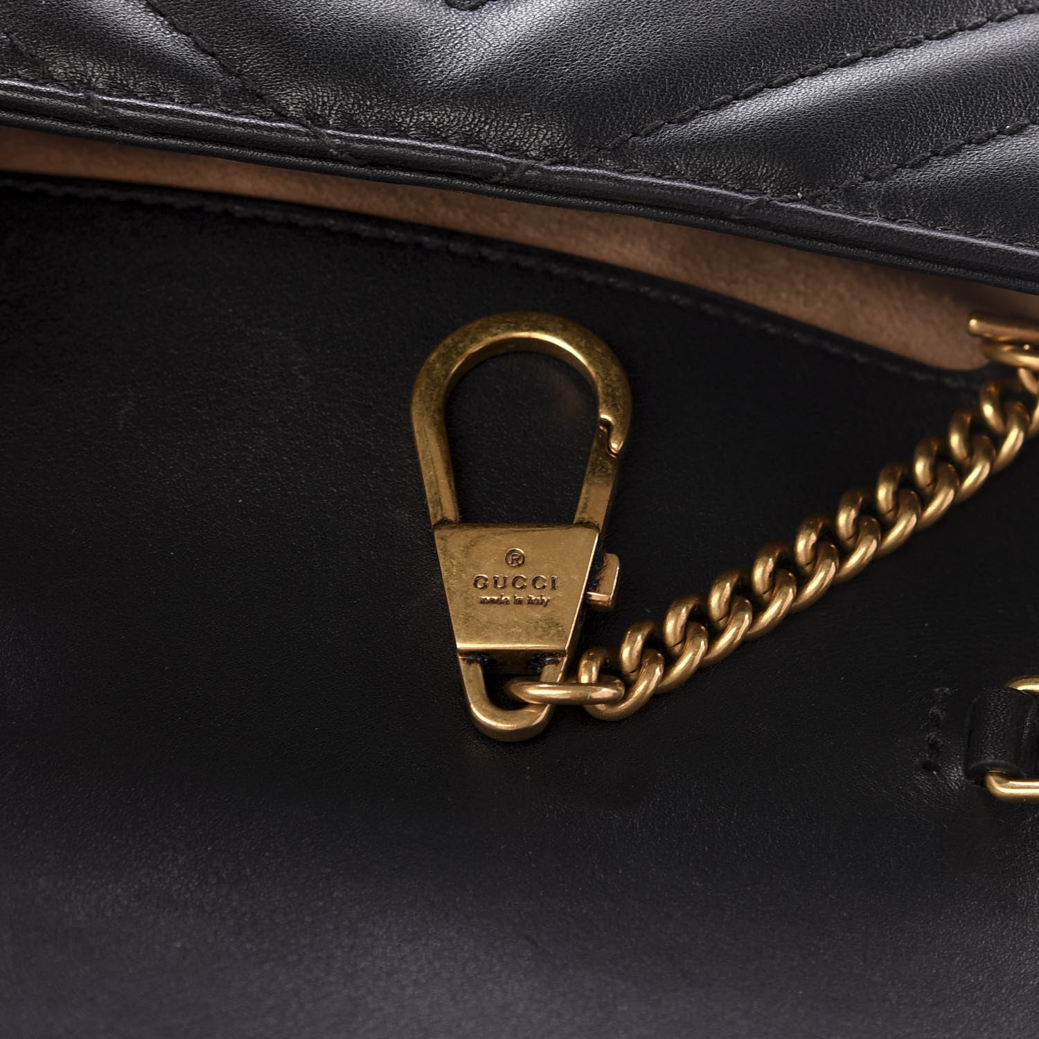 Gucci Calfskin Matelasse Super Mini GG Marmont Shoulder Bag Black 5 of 13