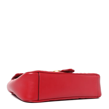 Gucci Calfskin Matelasse Small GG Marmont Shoulder Bag Hibiscus Red 4 of 10