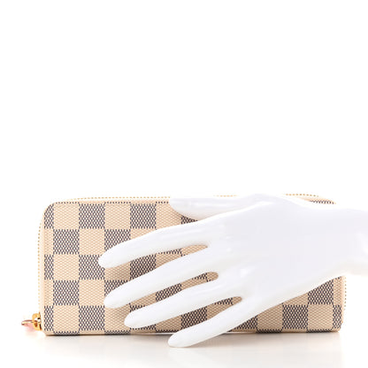 Louis Vuitton Damier Azur Clemence Wallet Rose Ballerine 2 of 7