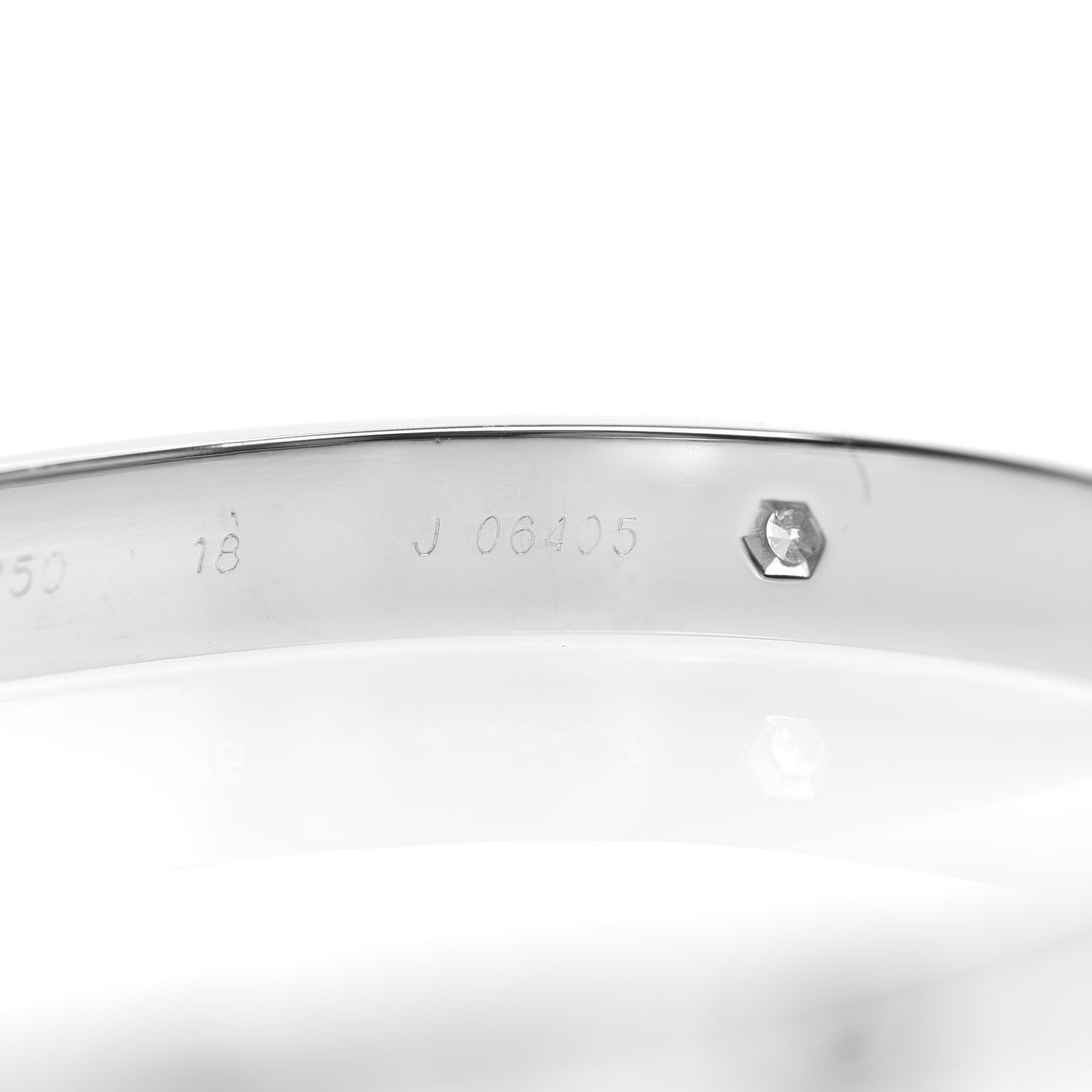 18K White Gold 6 Diamond LOVE Bracelet 18
