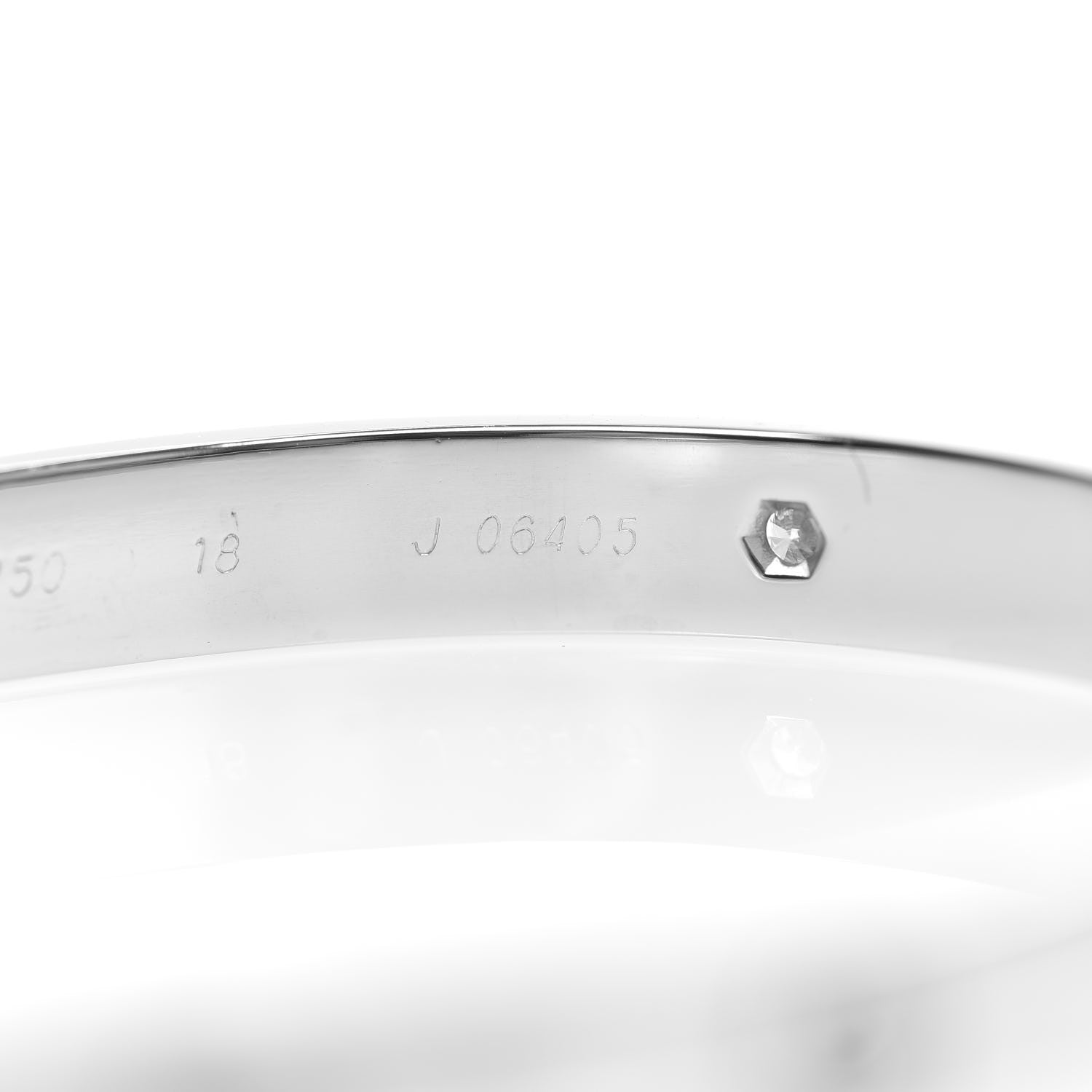 Cartier 18K White Gold 6 Diamond LOVE Bracelet 18 6 of 8