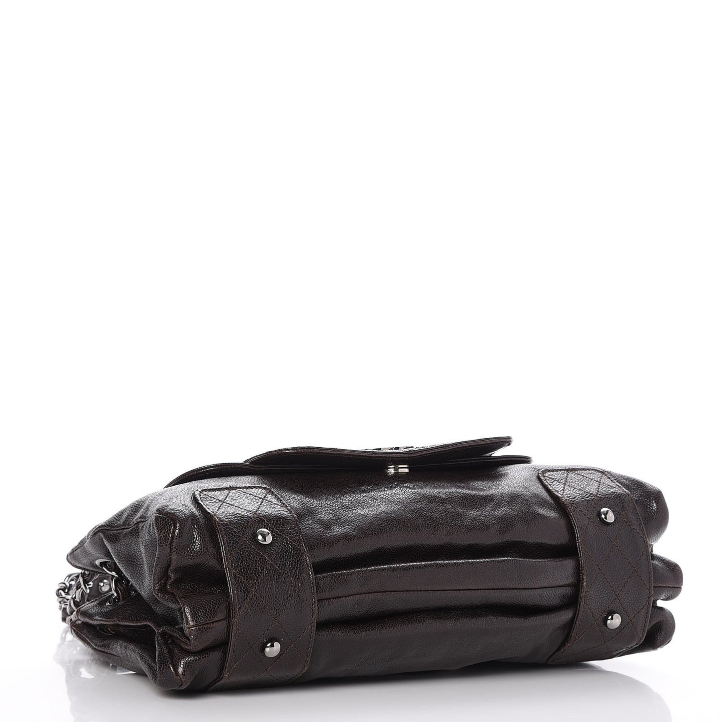 Glazed Caviar Pocket In The City Tote Brown
