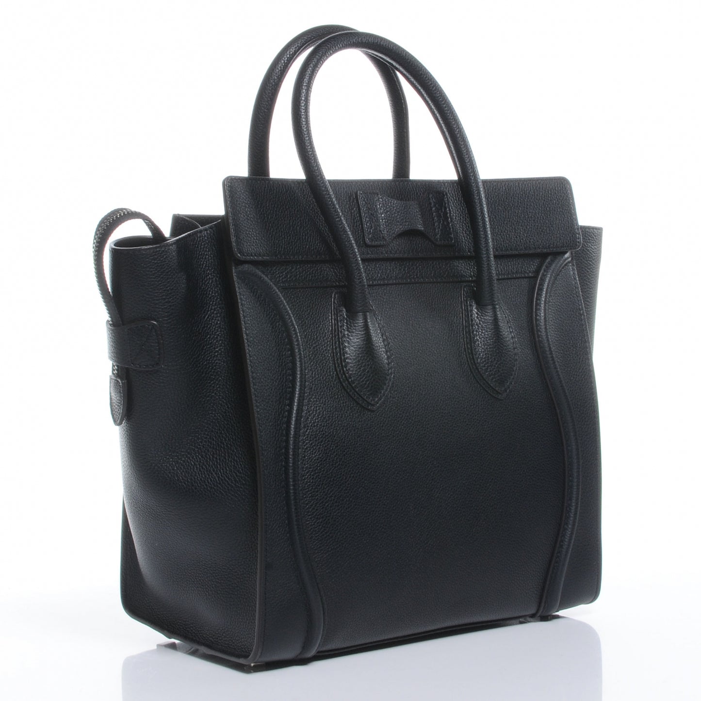 Drummed Calfskin Mini Luggage Black
