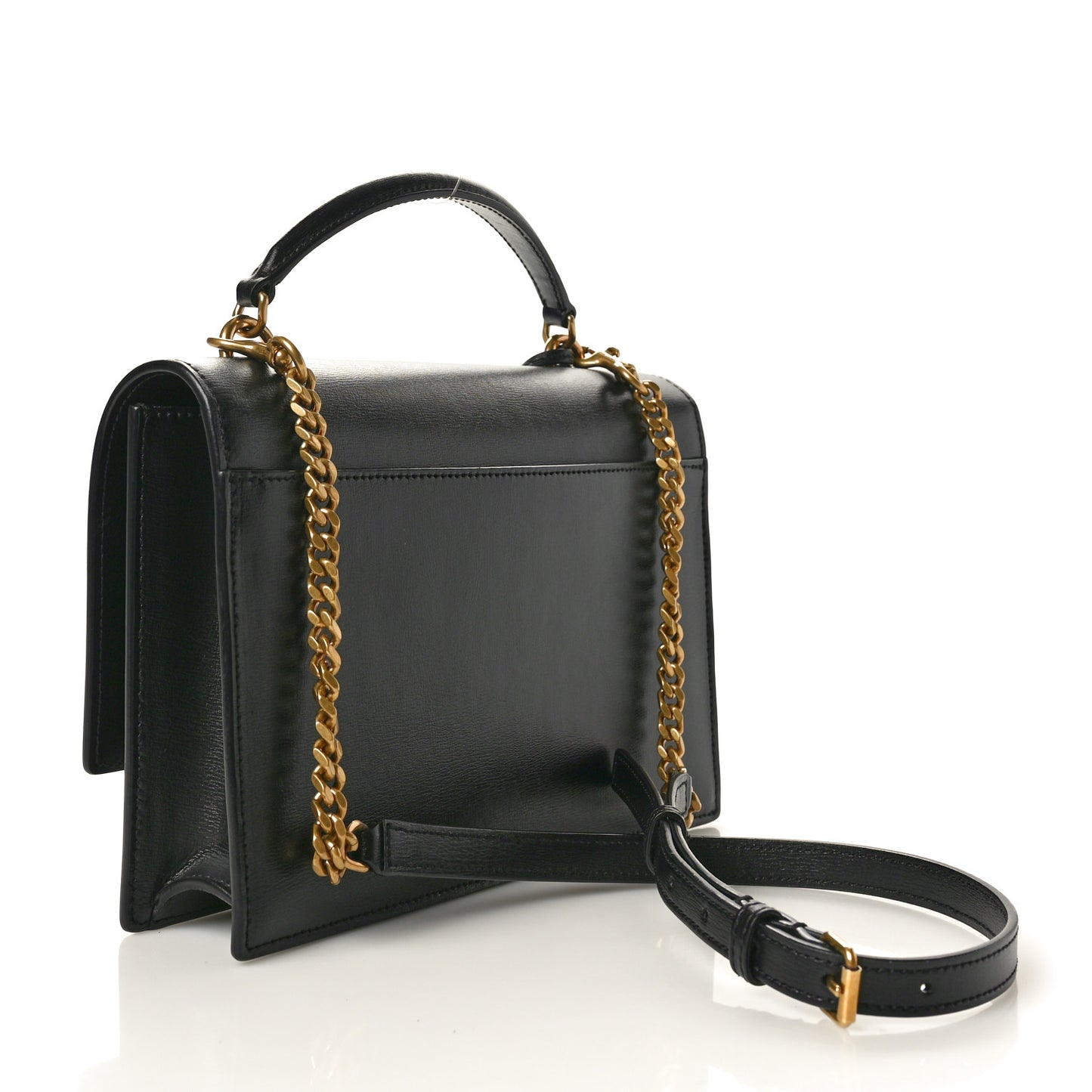 Smooth Calfskin Medium Monogram Sunset Satchel Black