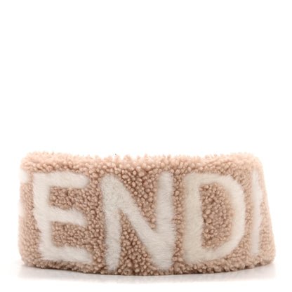 Fendi Shearling Vitello Grace Nastro Logo Strap You Plaster Ice 2 of 6