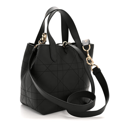 Christian Dior Smooth Calfskin Vintage Flat Macrocannage Small Toujours Vertical Tote Black 3 of 12