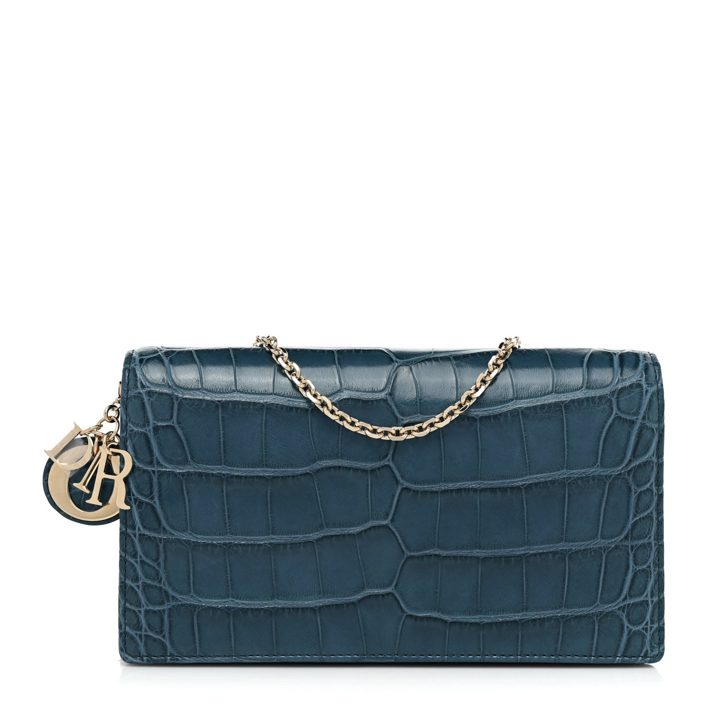 Alligator Lady Dior Pouch Blue