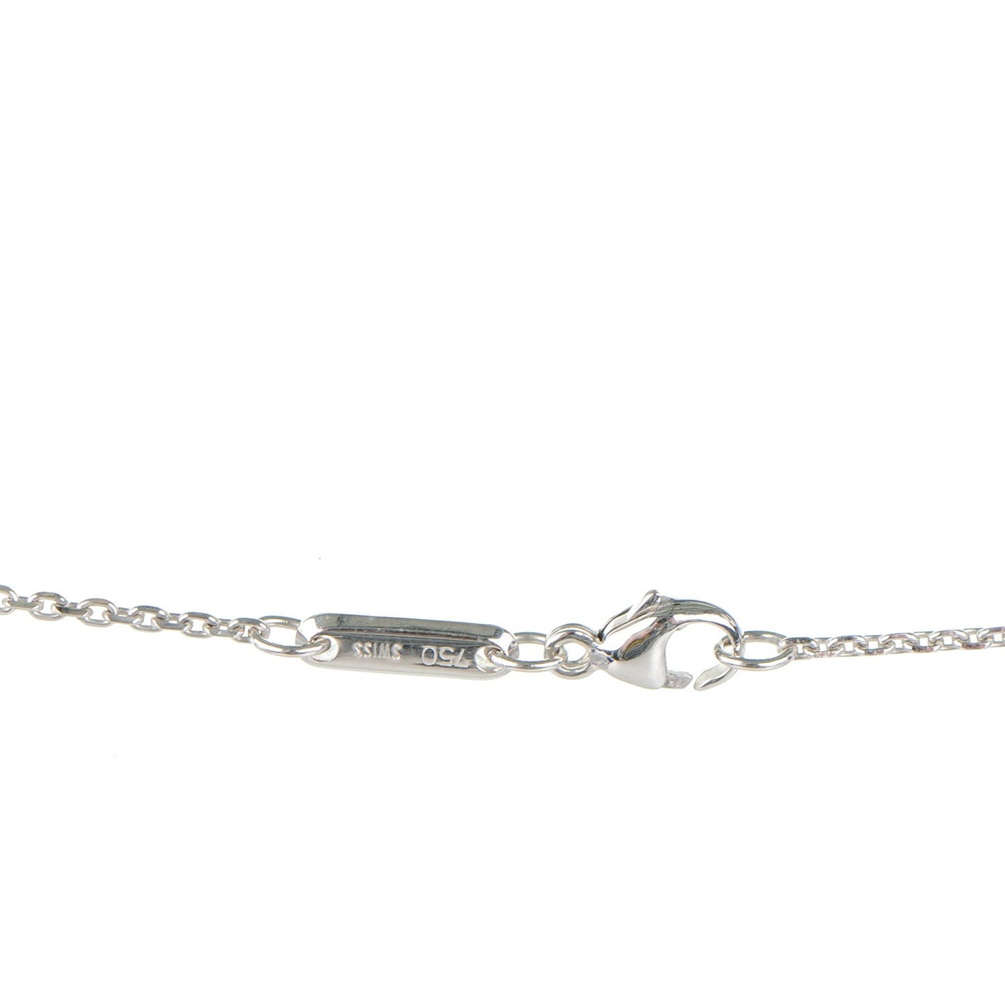 18K White Gold Diamond Happy Pendant Necklace