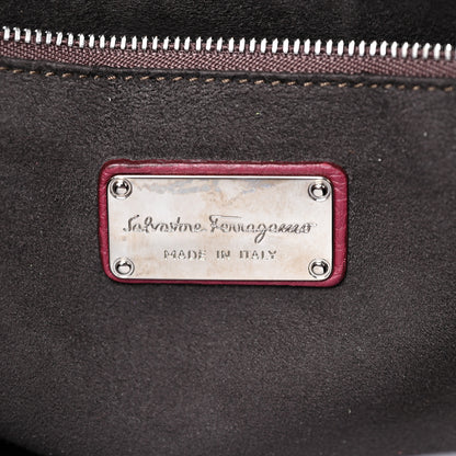 Salvatore Ferragamo Calfskin Medium Verve Double Zip Tote Burgundy 6 of 15