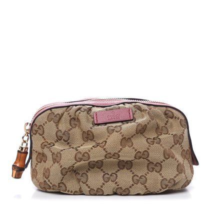 Gucci Monogram Medium Bamboo Cosmetic Case Vintage Rose 1 of 12