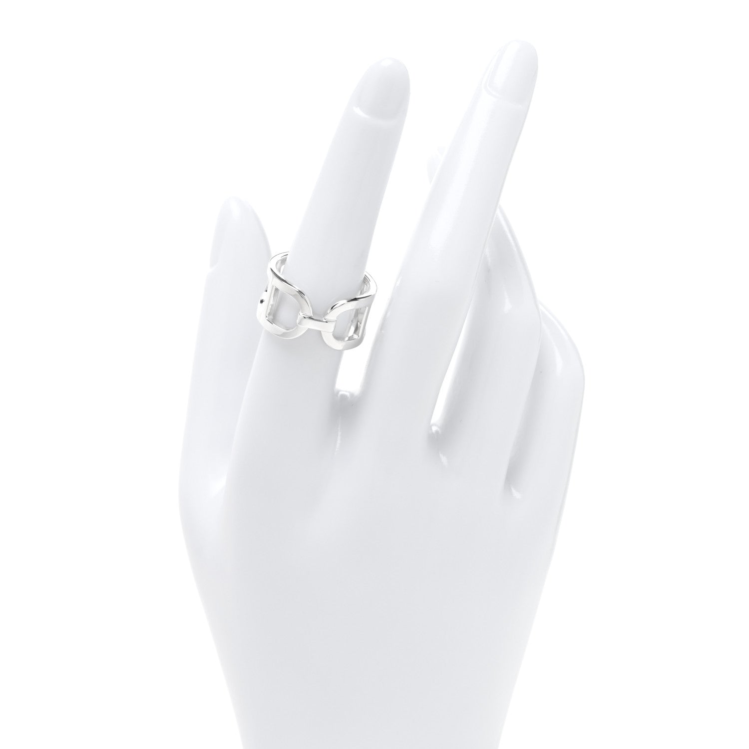 Hermes Sterling Silver MM Ever Chaine d'Ancre Ring 55 7.25 1 of 4