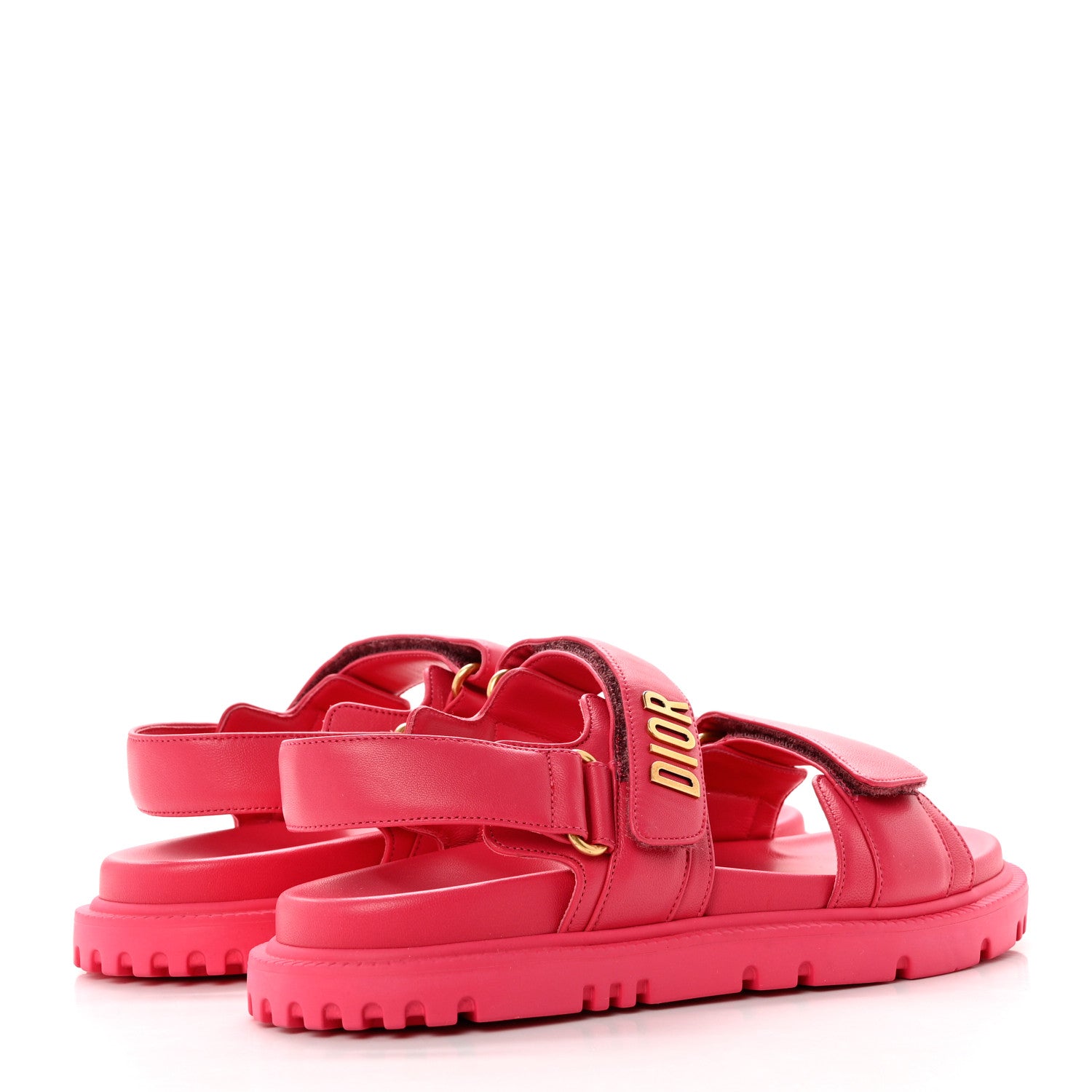 Christian Dior Lambskin Dioract Sandals 37 Raspberry 4 of 8