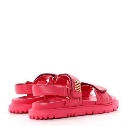 Christian Dior Lambskin Dioract Sandals 37 Raspberry 4 of 8
