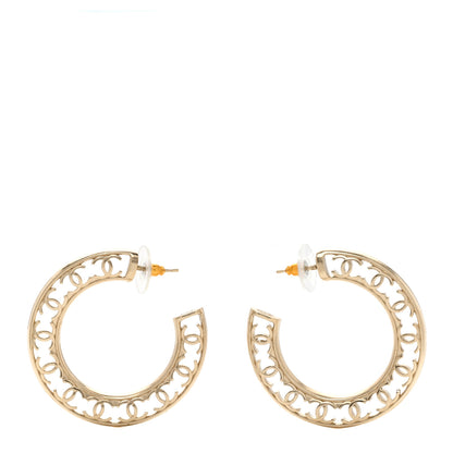 Chanel CC Hoop Earrings Gold 1 of 4