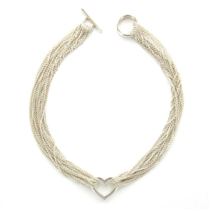 Tiffany Sterling Silver Heart Mesh Necklace 1 of 5