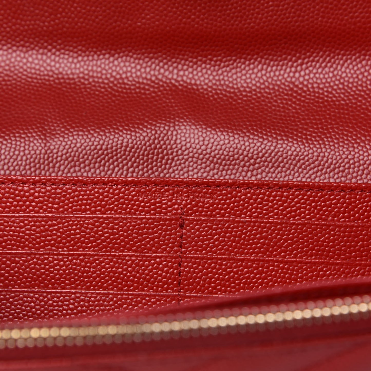 Grain De Poudre Matelasse Chevron Monogram Flap Wallet Red