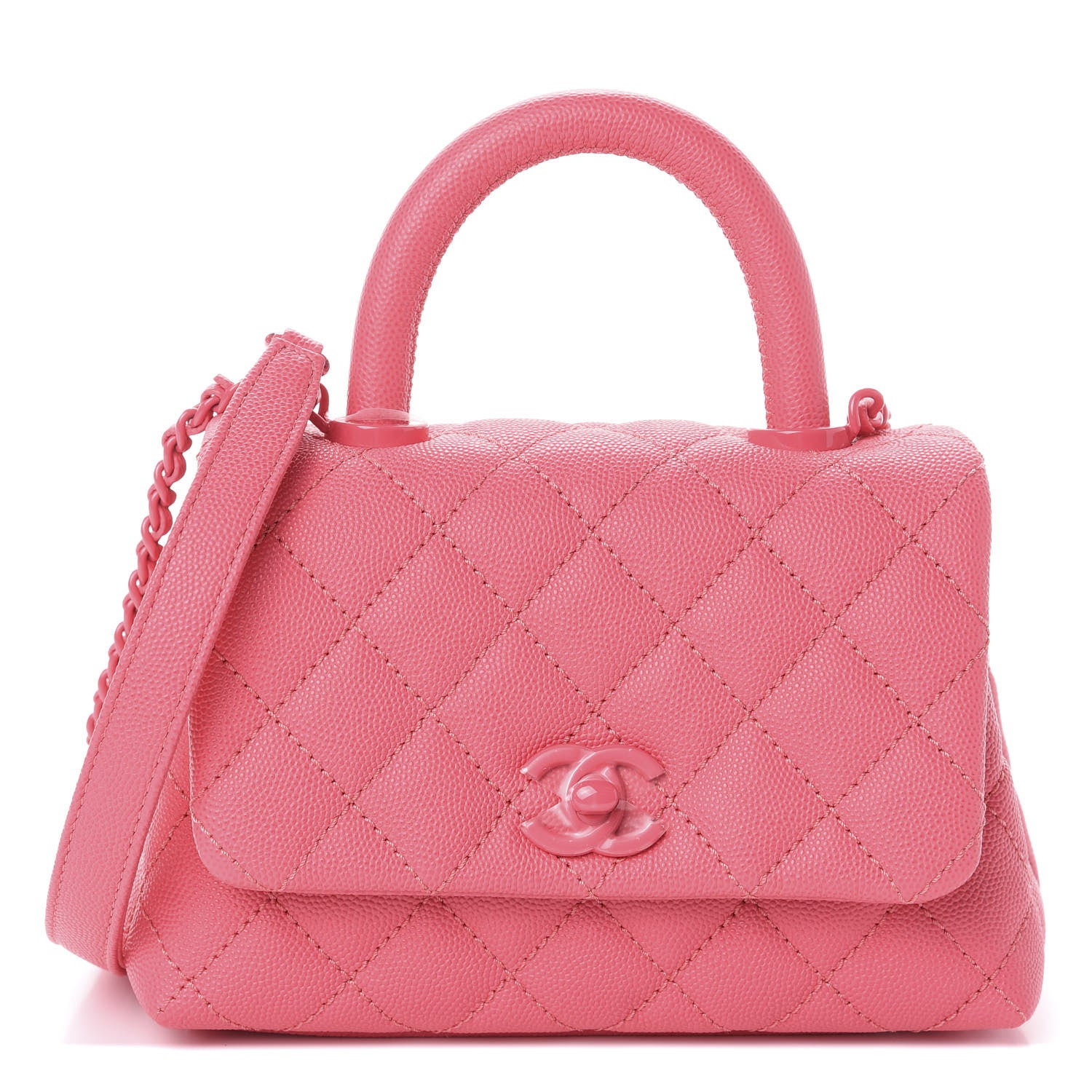 Chanel Caviar Quilted Incognito Extra Mini Coco Handle Flap Pink 1 of 10