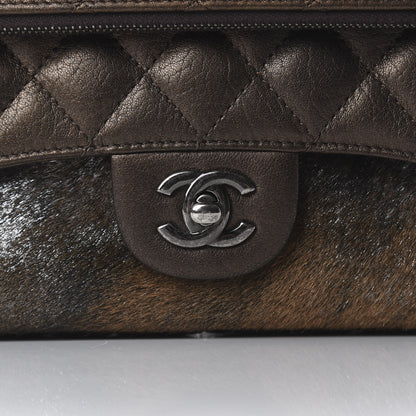 Chanel Metallic Lambskin Pony Hair Quilted Jumbo Multi Bag Bronze 9 of 9